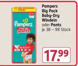 Rossmann Pampers Big Pack Baby-Dry Windeln oder Pants Angebot