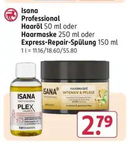 Rossmann Isana Professional Haaröl 50 ml oder Haarmaske 250 ml oder Express-Repair-Spülung 150 ml Angebot