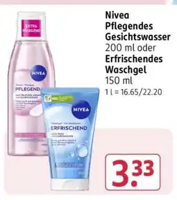 Rossmann Nivea Pflegendes Gesichtswasser 200 ml oder Erfrischendes Waschgel 150 ml Angebot