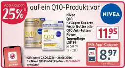 Rossmann Nivea Q10 Kollagen Experte Facial Butter oder Q10 Anti-Falten Power Tagespflege LSF 30 Angebot