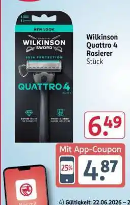 Rossmann Wilkinson Quattro 4 Rasierer Angebot