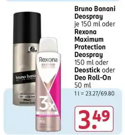 Rossmann BRUNO BANANI Deospray Angebot