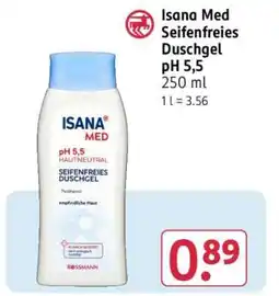 Rossmann Isana Med Seifenfreies Duschgel pH 5,5 Angebot