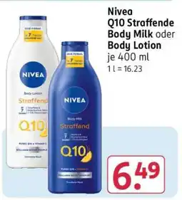 Rossmann Nivea Q10 Straffende Body Milk oder Body Lotion Angebot
