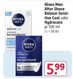 Rossmann Nivea Men After Shave Balsam Sensitive Cool oder Hydrocare Angebot