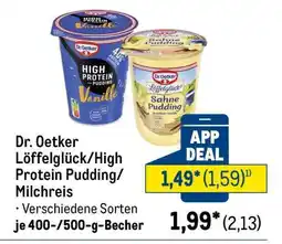 METRO Dr. Oetker Löffelglück/High Protein Pudding/Milchreis Angebot