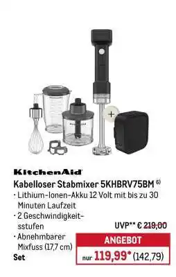 METRO KitchenAid Kabelloser Stabmixer 5KHBRV75BM Angebot
