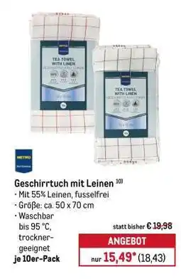 METRO Geschirrtuch mit Leinen Angebot