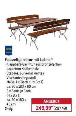 METRO Festzeltgarnitur mit Lehne Angebot