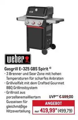 METRO Weber Gasgrill E-325 GBS Spirit Angebot
