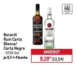 METRO Bacardi Rum Carta Blanca/ Carta Negra Angebot