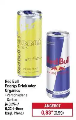 METRO Red Bull Energy Drink oder Organics Angebot