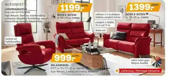 Möbel Kraft Wohnwert Ledergarnitur, Relaxsessel, Sofa 2-sitzig Oder 3-sitzig Angebot