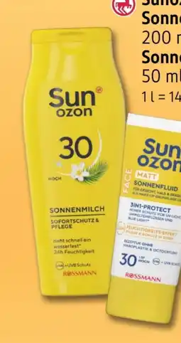 Rossmann Sunozon Sonnenmilch LSF 50 Angebot