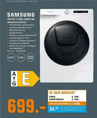 Saturn Samsung Wd 81 T 554 Abw-s2 Waschtrockner Angebot