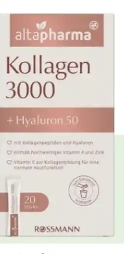 Rossmann Altapharma Kollagen 3.000 + Hyaluron 50 Angebot