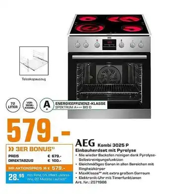 Saturn Aeg Kombi 3025 P Einbauherdset Mit Pyrolyse Angebot