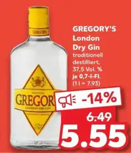 Kaufland Gregory's london dry gin Angebot