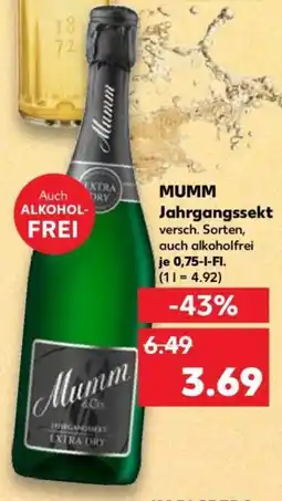 Kaufland MUMM Jahrgangssekt Angebot