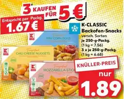 Kaufland K-classic backofen-snacks Angebot
