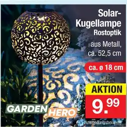 Zimmermann Solar-kugellampe rostoptik Angebot