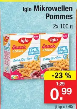 Zimmermann Iglo mikrowellen pommes Angebot