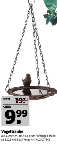 Hagebau Vogeltränke Angebot