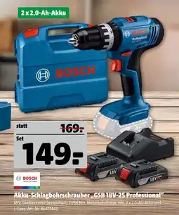 Hagebau Bosch akku-schlagbohrschrauber „gsb 18v-25 professional“ Angebot