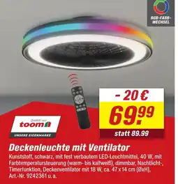 toom Baumarkt Toom deckenleuchte mit ventilator Angebot
