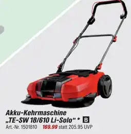 toom Baumarkt Einhell akku-kehrmaschine te-sw 18/610 li-solo Angebot