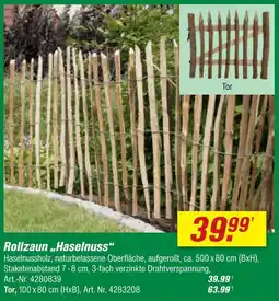 toom Baumarkt Rollzaun haselnuss Angebot