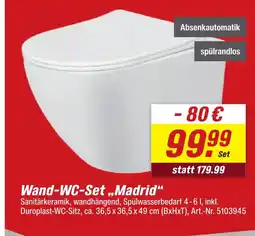 toom Baumarkt Wand-wc-set „madrid“ Angebot