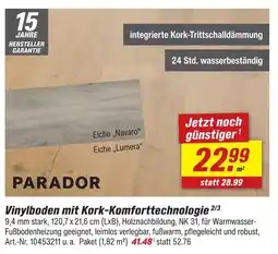 toom Baumarkt Parador vinylboden mit kork-komforttechnologie Angebot