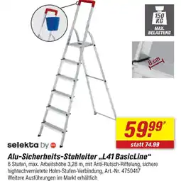 toom Baumarkt Selekta by alu-sicherheits-stehleiter „l41 basicline“ Angebot