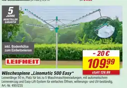 toom Baumarkt Leifheit wäschespinne „linomatic 500 easy“ Angebot