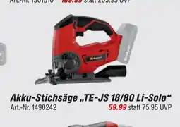 toom Baumarkt Einhell akku-stichsäge „te-js 18/80 li-solo“ Angebot