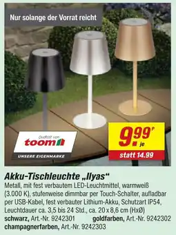 toom Baumarkt Toom akku-tischleuchte ilyas Angebot