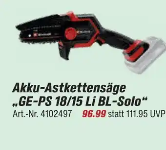toom Baumarkt Akku-astkettensäge ge-ps 18/15 li bl-solo Angebot