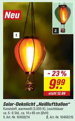 toom Baumarkt Solar-dekolicht „heißluftballon“ Angebot