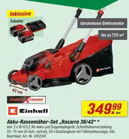 toom Baumarkt Einhell akku-rasenmäher-set „rasarro 36/42“ Angebot