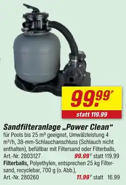 toom Baumarkt Sandfilteranlage power clean Angebot