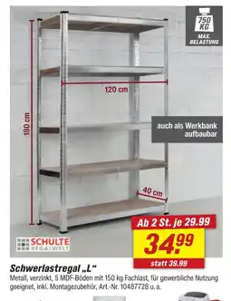 toom Baumarkt Schulte regalwelt schwerlastregal „l“ Angebot