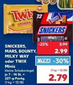 Kaufland Snickers, mars, bounty, milky way oder twix minis Angebot