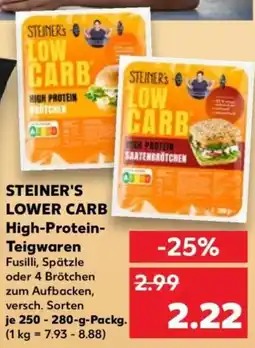 Kaufland Steiner's lower carb high-protein teigwaren Angebot