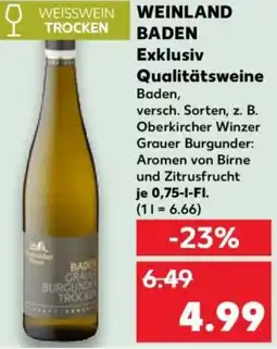 Kaufland WEINLAND BADEN Exklusiv Qualitätsweine Angebot