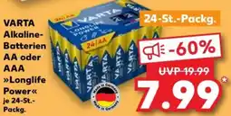 Kaufland VARTA Alkaline Batterien AA oder AAA Angebot