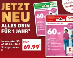Kaufland Jahrespaket XS nur 60 GB Angebot