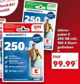 Kaufland Jahrespaket S 250 GB Angebot