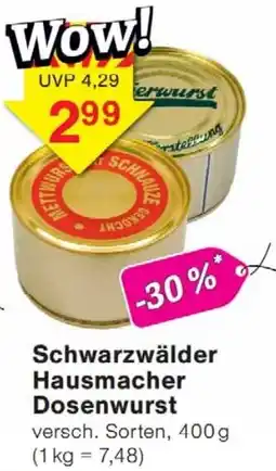 Wiglo Wunderland Schwarzwälder Hausmacher Dosenwurst Angebot