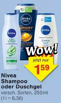 Wiglo Wunderland Nivea Shampoo oder Duschgel Angebot